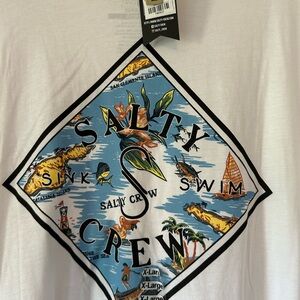Salty Crew White Tee with Nautical Graphic